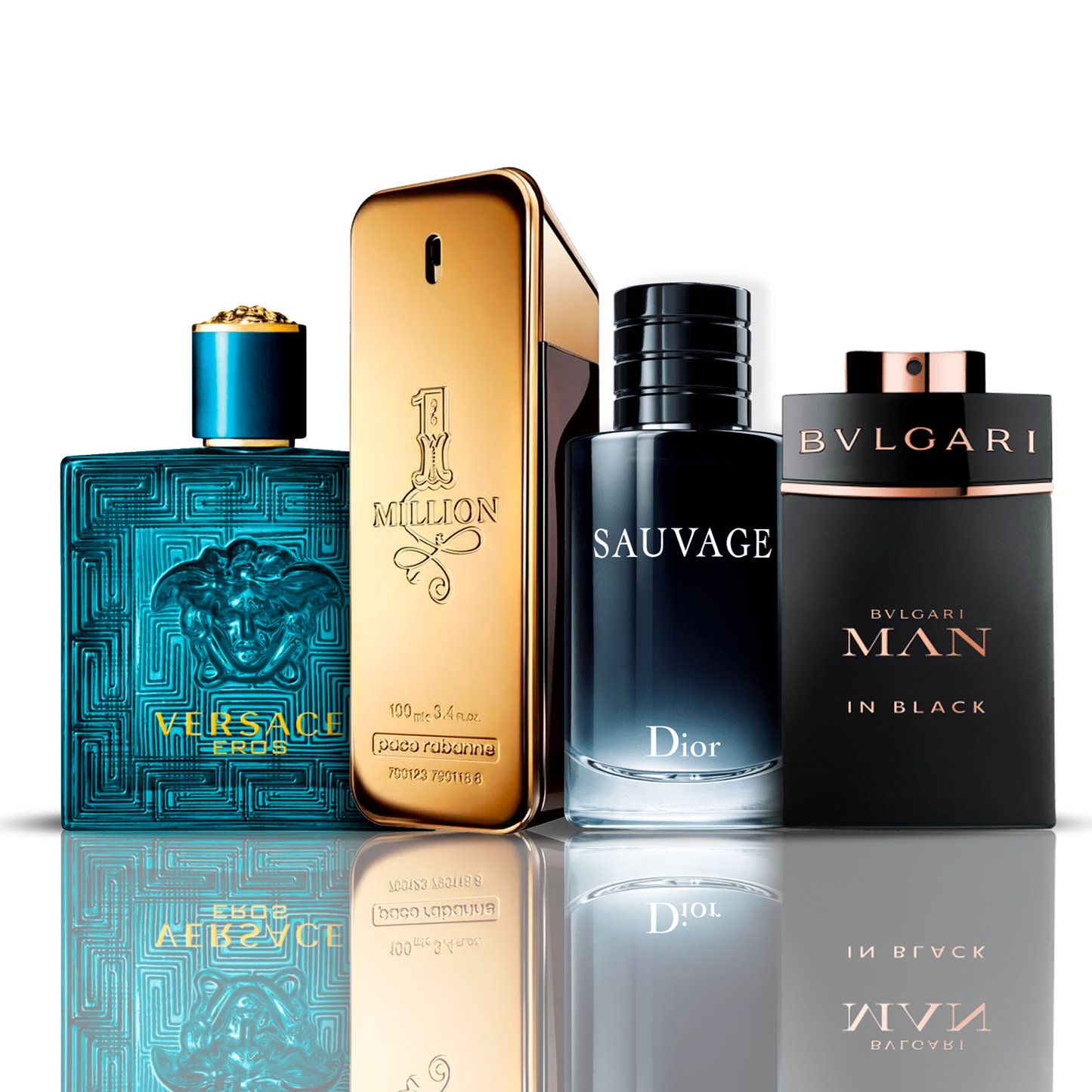 Sada 4 Parfémů | Eros Versace + One Million Paco Rabanne + Bvlgari Man in Black + Sauvage Dior 100 ml